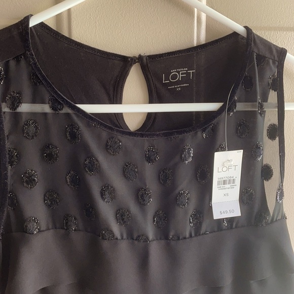 LOFT Black Ruffled Tank - Picture 3 of 5